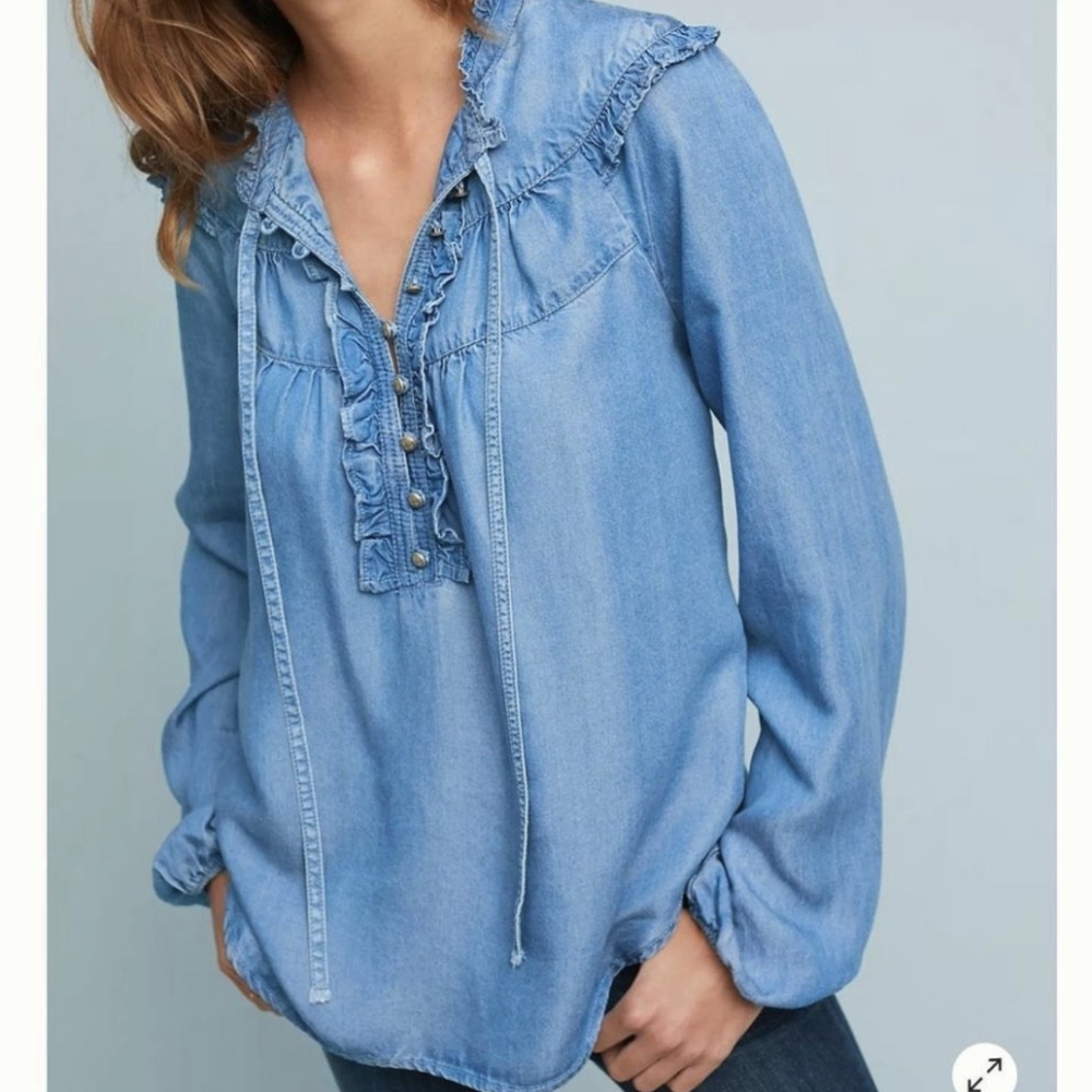 Maeve Anthropologie Denim Blouse
